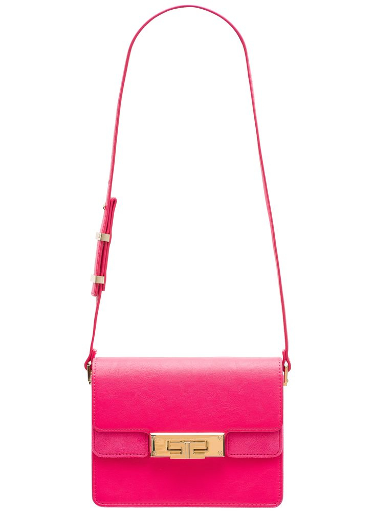 Women's Leather Crossbody Bag by Elisabetta Franchi - Pink Elisabetta Franchi