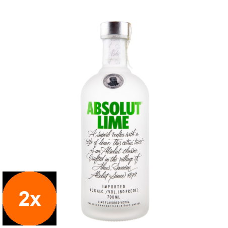 Set 2 x Vodka Lime Absolut, 40%, 0.7 l...