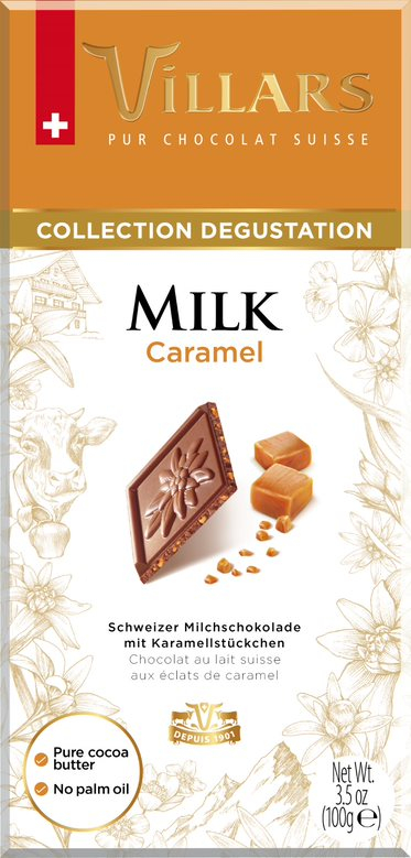 VILLARS Mliečna Čokoláda s karamelom 100g
