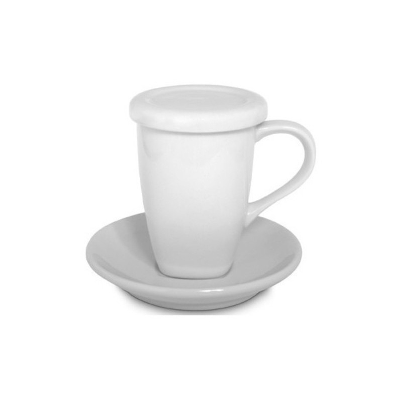 Tea cup with strainer and lid