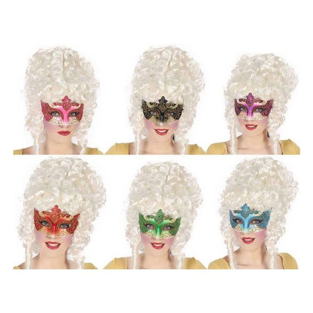 BigBuy Carnival Venetian Eye Mask with Glitters