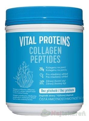Vital proteins Collagen Peptides, Kolagenové peptidy typu I a III, Neochucené, 567 g