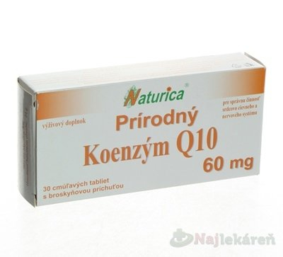 Naturica prírodný koenzým q10 60 mg tbl (cmúľavé tablety) 1x30 ks