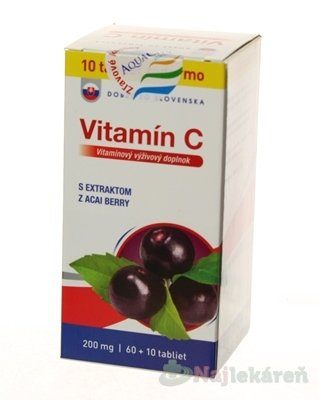 Dobré z SK Vitamín C 200 mg príchuť ACAI, 70 ks