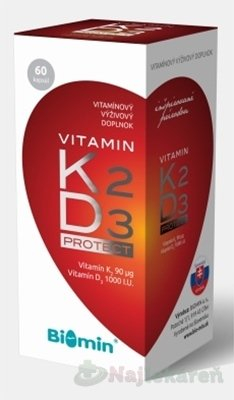 Biomin VITAMIN K2 + D3 PROTECT 60 kapsúl
