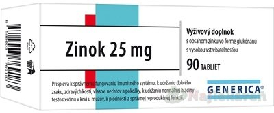 Generica Zinok 25 mg 90 tablet 90 tabliet