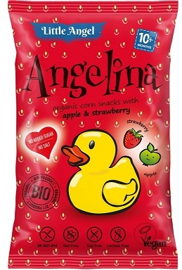 Little Angel Kukuřičný snack Angelina jablko a jahoda BIO 30 g