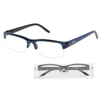 American Way okulary do czytania Etue niebieskie ze striem +1.00D + etui