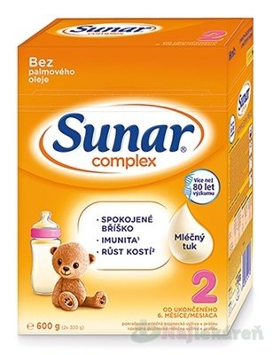 Sunar Complex 2 pokračovací kojenecké mléko 600g
