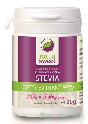 Natu Sweet Stevia čistý extrakt 97 % sladidlo, 1 x 20 g