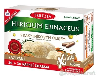 TEREZIA Hericium erinaceus s rakytníkovým olejom 30 + 30 kapsúl ZADARMO