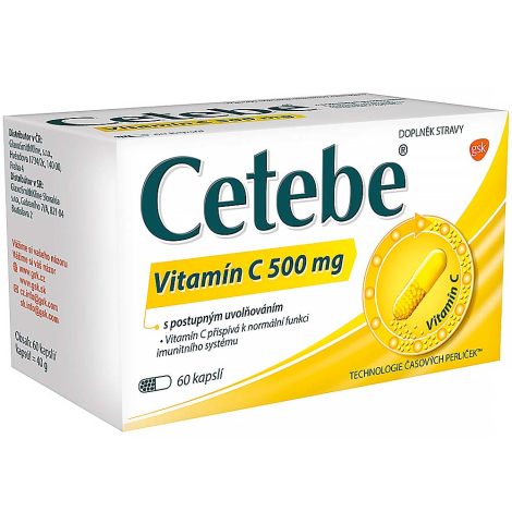 Cetebe Vitamín C 500 mg 60 kapsúl