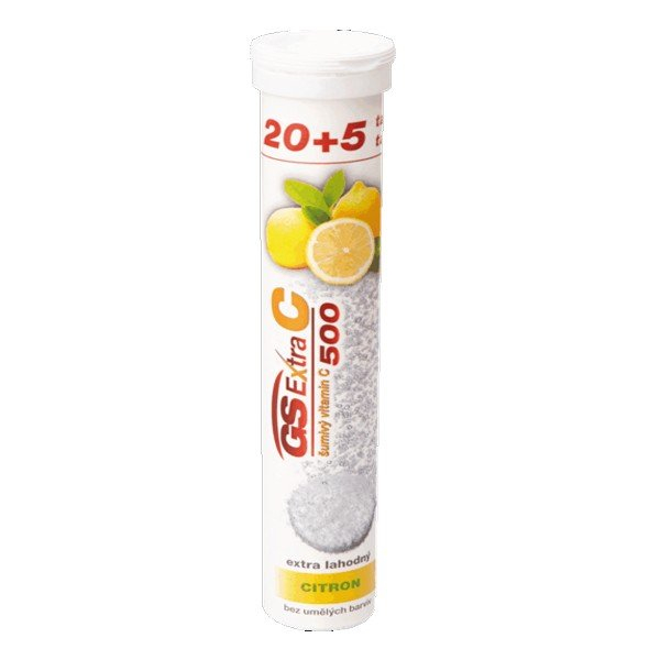 GS Extra C 500 šumivý citrón 20 + 5 šumivých tabliet