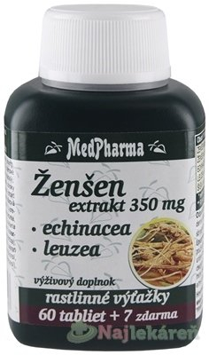 MedPharma Ženšen 350 mg + Echinacea + Leuzea 37 tabliet