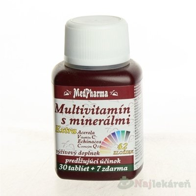 MedPharma MULTIVITAMIN S MINERÁL. EXTRA 42 ZLOŽIEK 37 ks