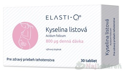 Elasti-Q Kyselina listová 800 μg, 30 tabliet