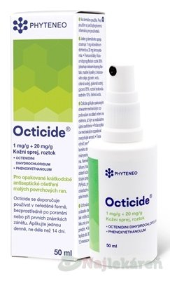 OCTICIDE 1 mg/g + 20 mg/g dermálny roztokový sprej 50 ml