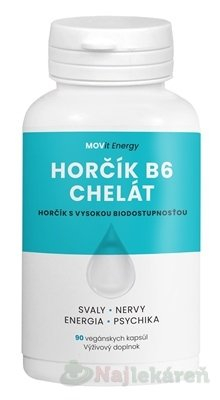 MOVit Horčík B6 Chelát 100 mg 90 kapsúl