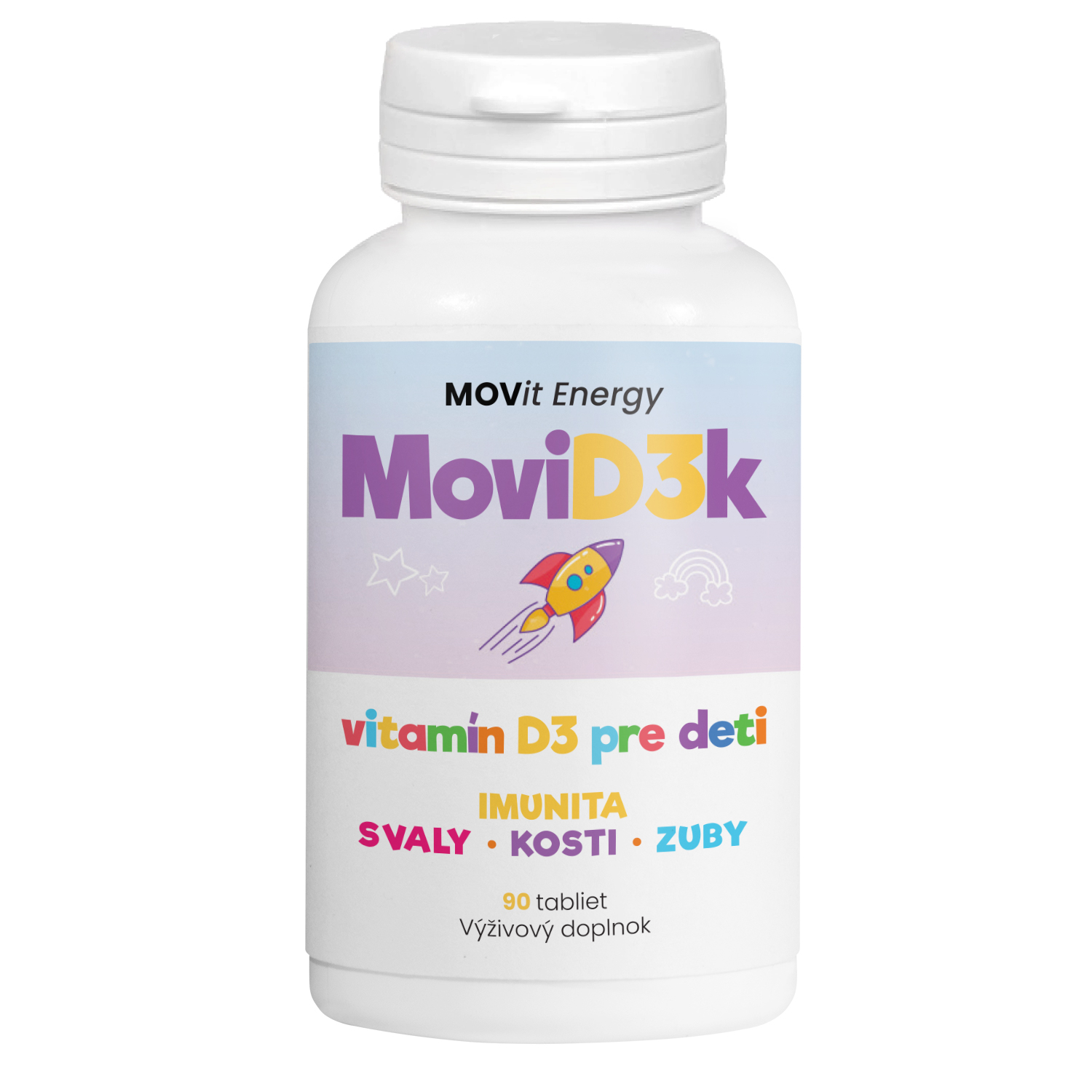Movit Energy - MoviD3k - Vitamín D3 pre deti, 800 I.U., 20 mcg 90 tabliet