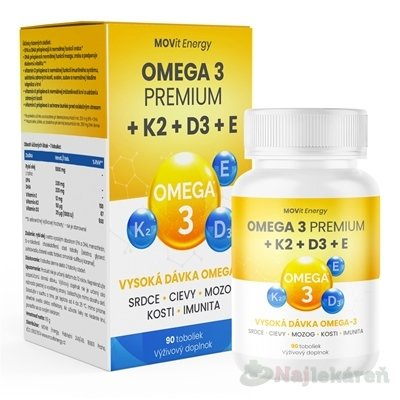 MOVit Omega 3+K2+D3+E Premium 90 toboliek
