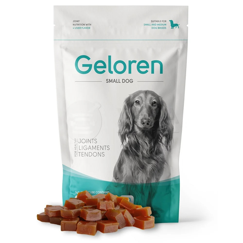 GELOREN Small dog žuvacie tablety želatínové kocky 60 ks
