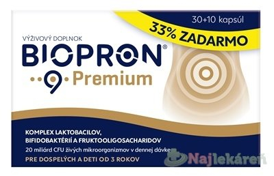 BIOPRON 9 Premium na zachovanie správnej črevnej flóry, 30+10cps