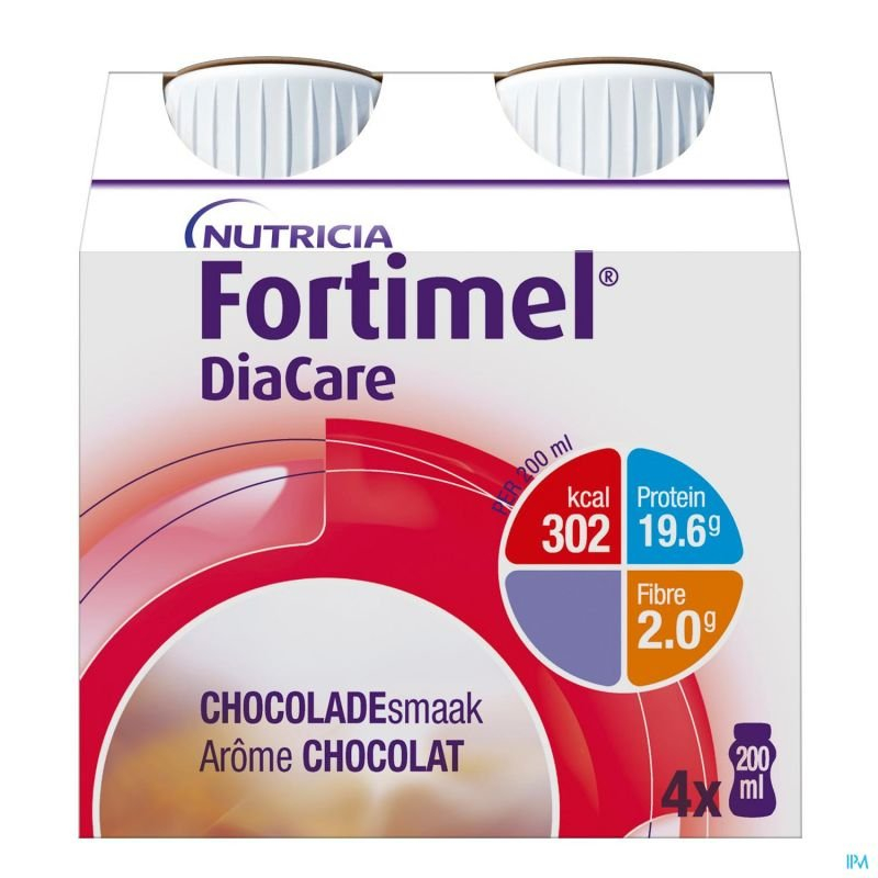 Fortimel DiaCare s příchutí čokoládovou por.sol. 4 x 200 ml