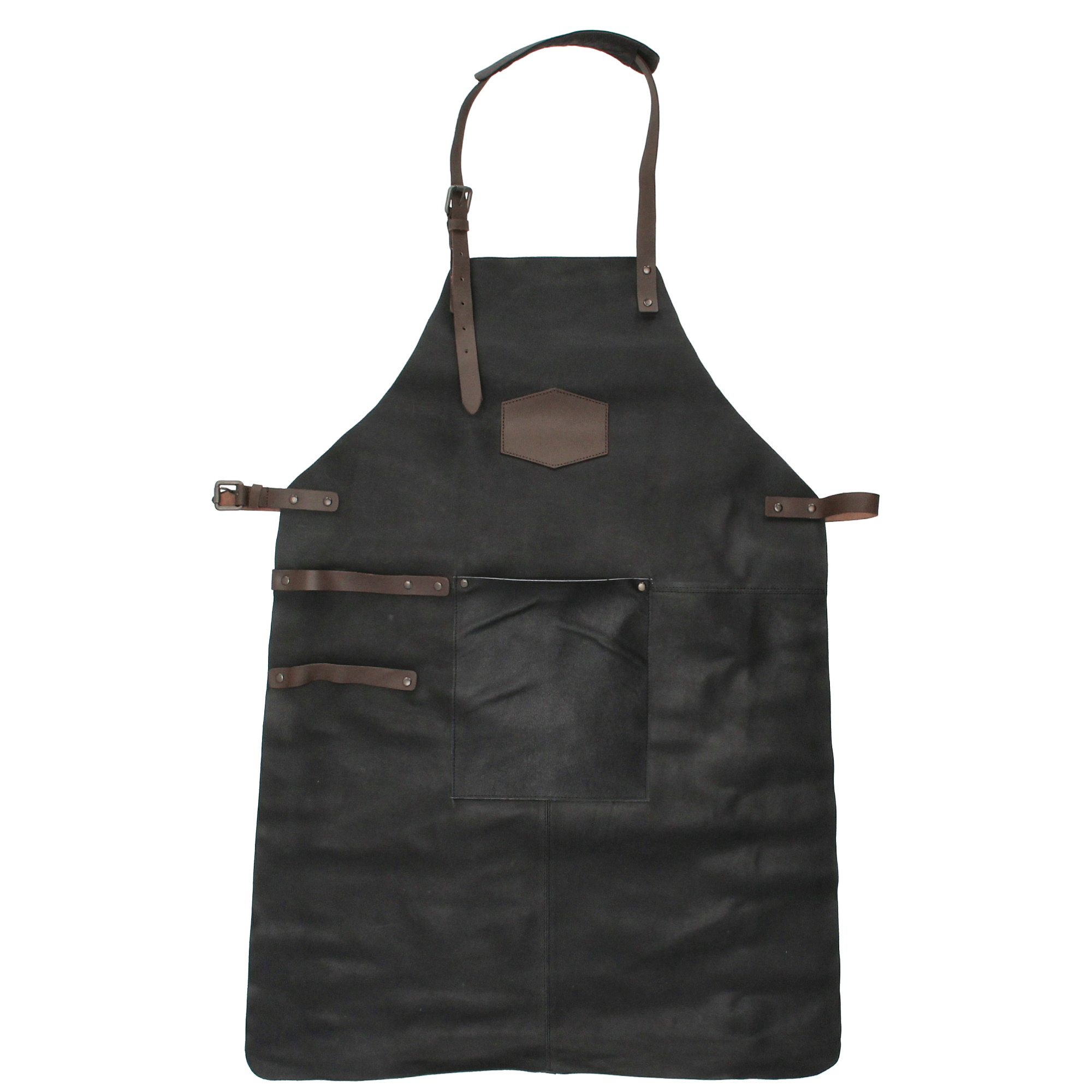 Old West Leather Apron for BBQ Lovers - Black (no logo)