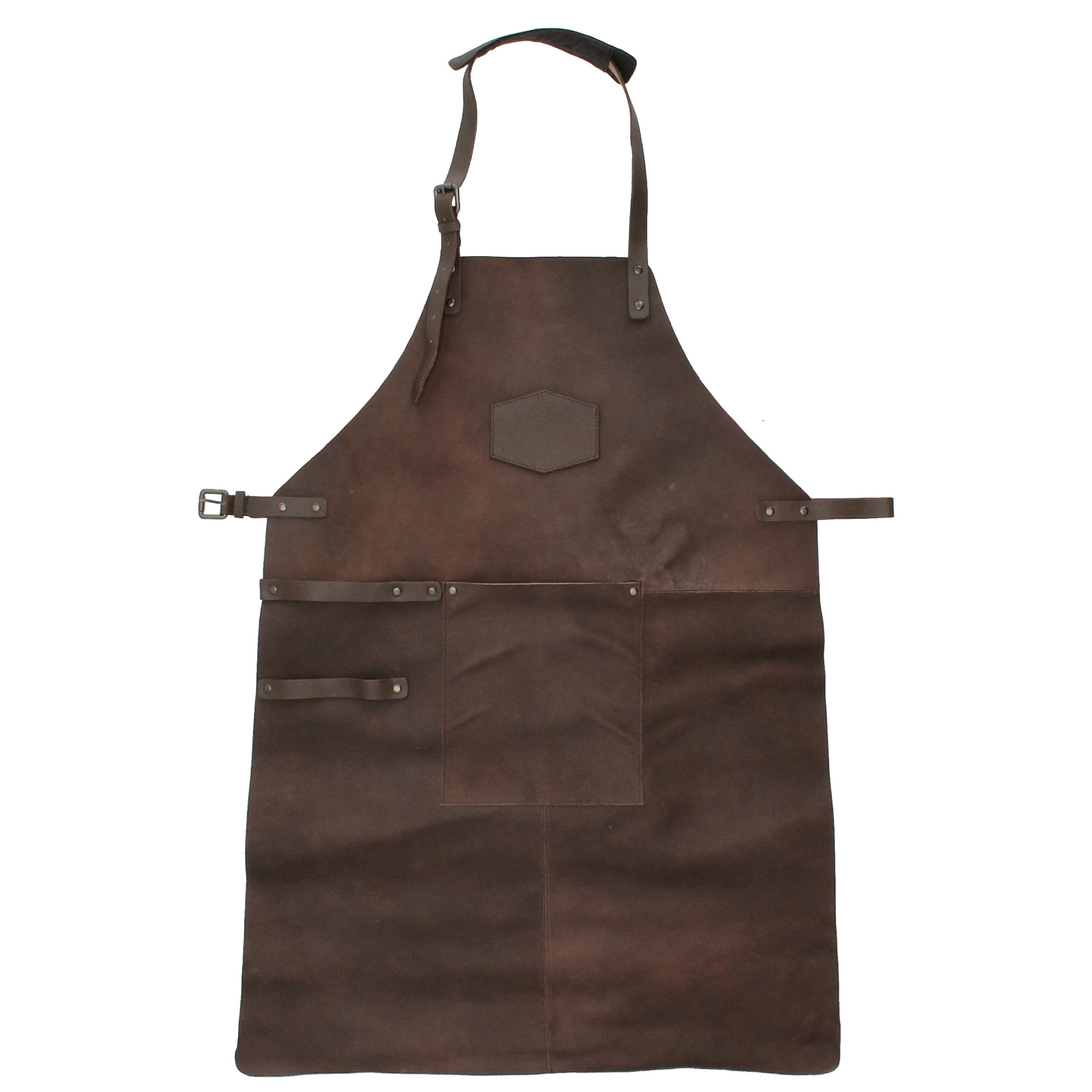 Old West Leather Apron for Grill Lovers - Dark Brown (no logo)