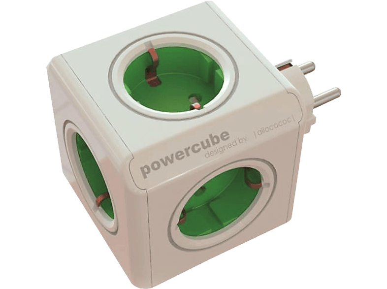 Powercube PowerCube Original Power Strip 5 outlets - White/Green