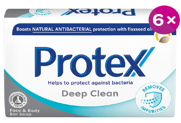 Protex Tuhé mydlo Deep Clean s prírodnou antibakteriálnou ochranou 6 x 90 g
