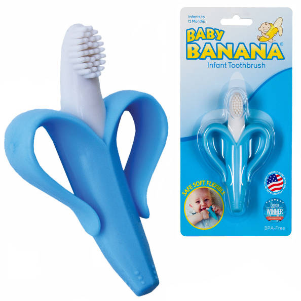Baby Banana Prvá kefka - Banán - modrá
