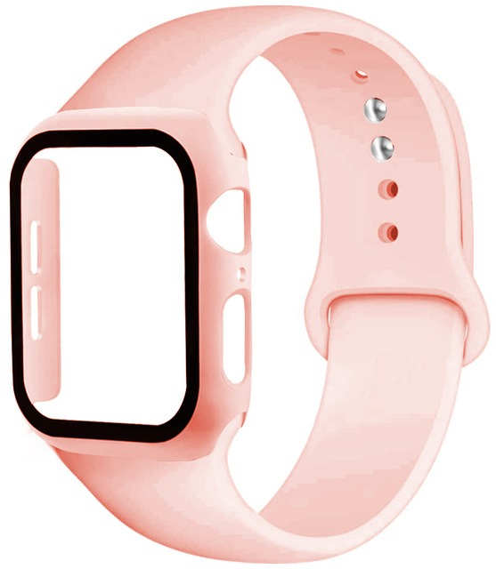 3v1 Ochranné púzdro + Silikonový remienok pre Apple Watch Farba: Ružová, Veľkosť Apple Watch: 40MM