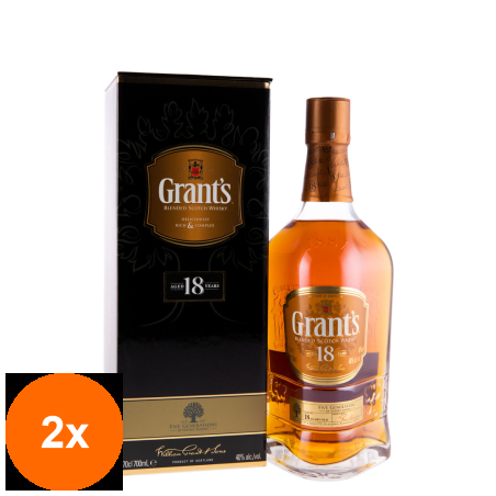 Set 2 x Whisky Grant's 18 Ani, 40%, 0.7 l...