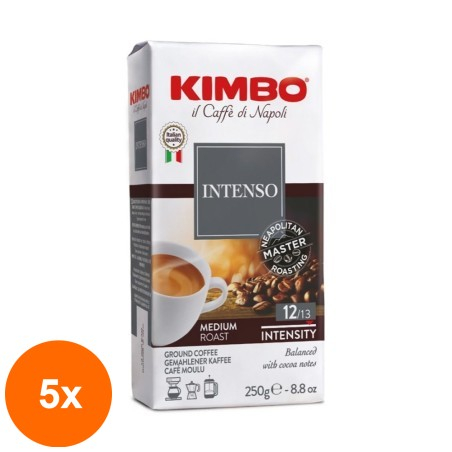 Set 5 x Cafea Macinata Aroma Intenso Kimbo, 250 g...