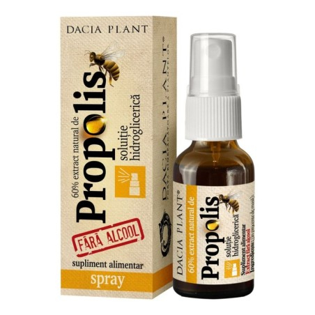 Spray cu Extract Natural de Propolis fara Alcool, 20 ml, Dacia Plant...