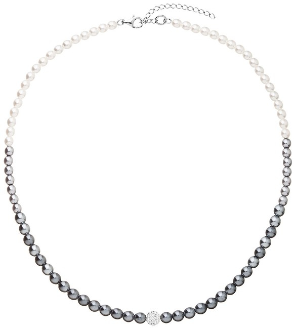 Perlový náhrdelník šedo - biely 32065.3