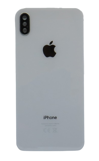 Capa traseira de vidro para iPhone Xs Max + vidro da lente da câmera - branco