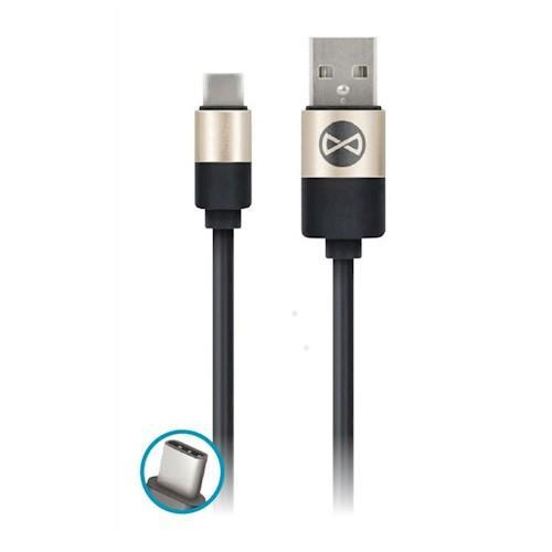 Forever USB-C kábel 1m čierny modern DATMICROMODERN-C