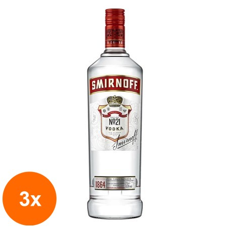 Set 3 x Vodka Smirnoff Red, 40% Alcool, 1 l...
