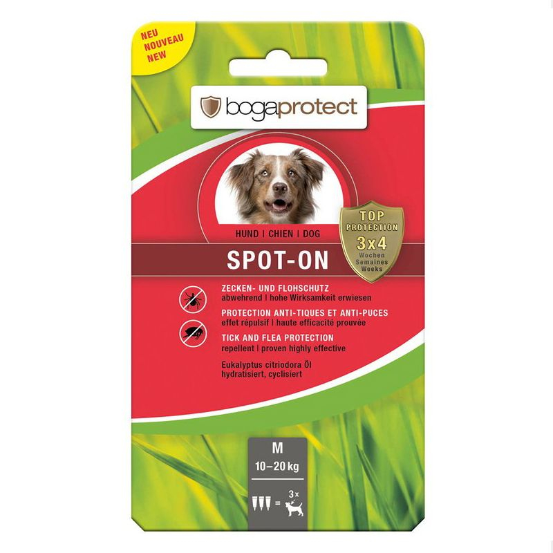 BOGAPROTECT Spot-On M, parazitaellenes cseppek kutyák számára 3 x 2,2 ml