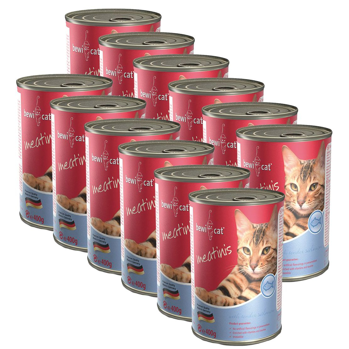 BEWI CAT Meatinis SALMON 12 x 400 g konzerv
