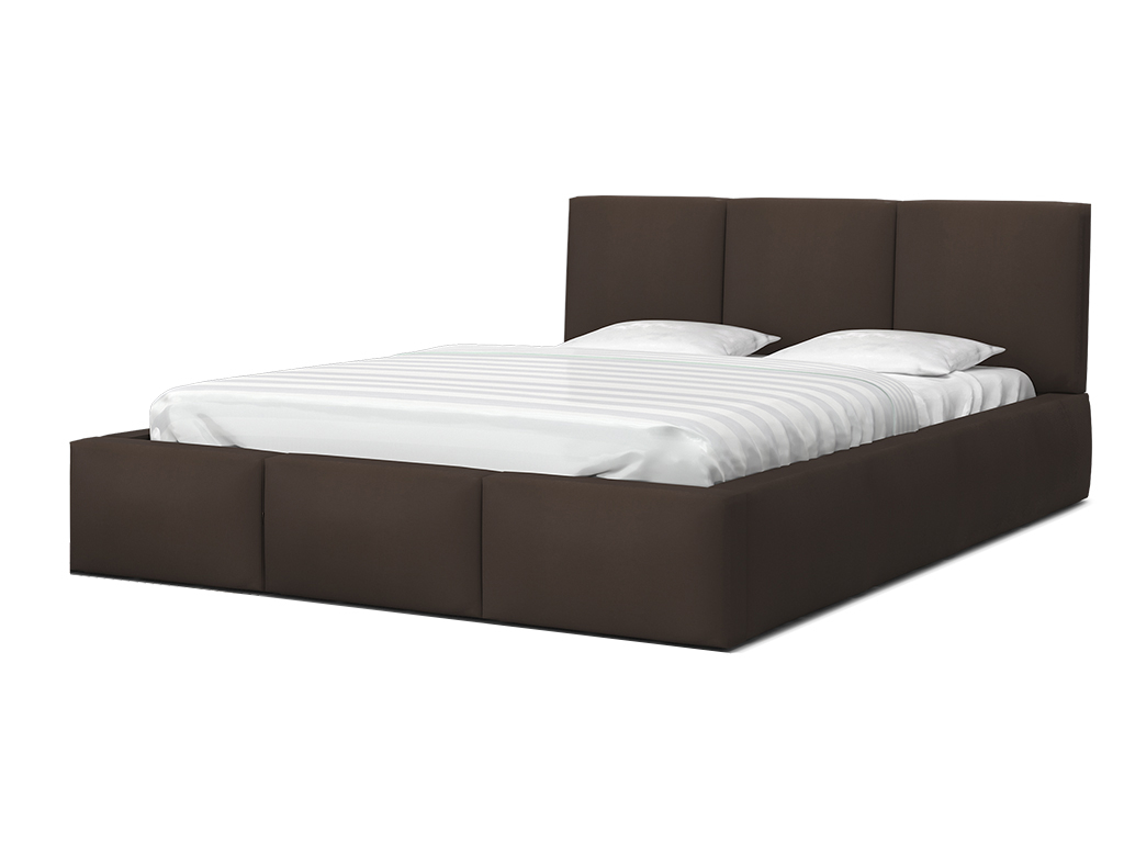 GM Čalúnená manželská posteľ s úložným priestorom Izabela - hnedá Rozmer: 160x200