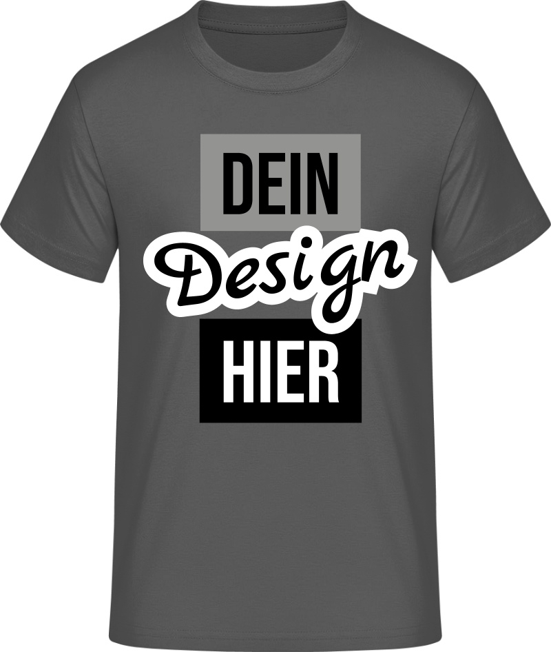 Herren #E190 T-Shirt bedrucken - Dunkelgrau - L