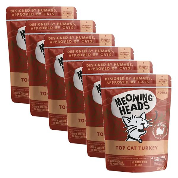 MEOWING HEADS Top Cat Turkey GRAIN FREE 6 x 100 g