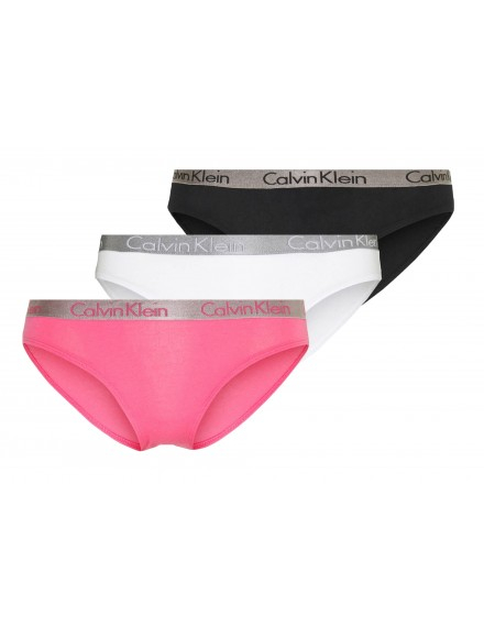 Dámske nohavičky Calvin Klein Radiant Cotton čierne, biele, ružové 3-pack