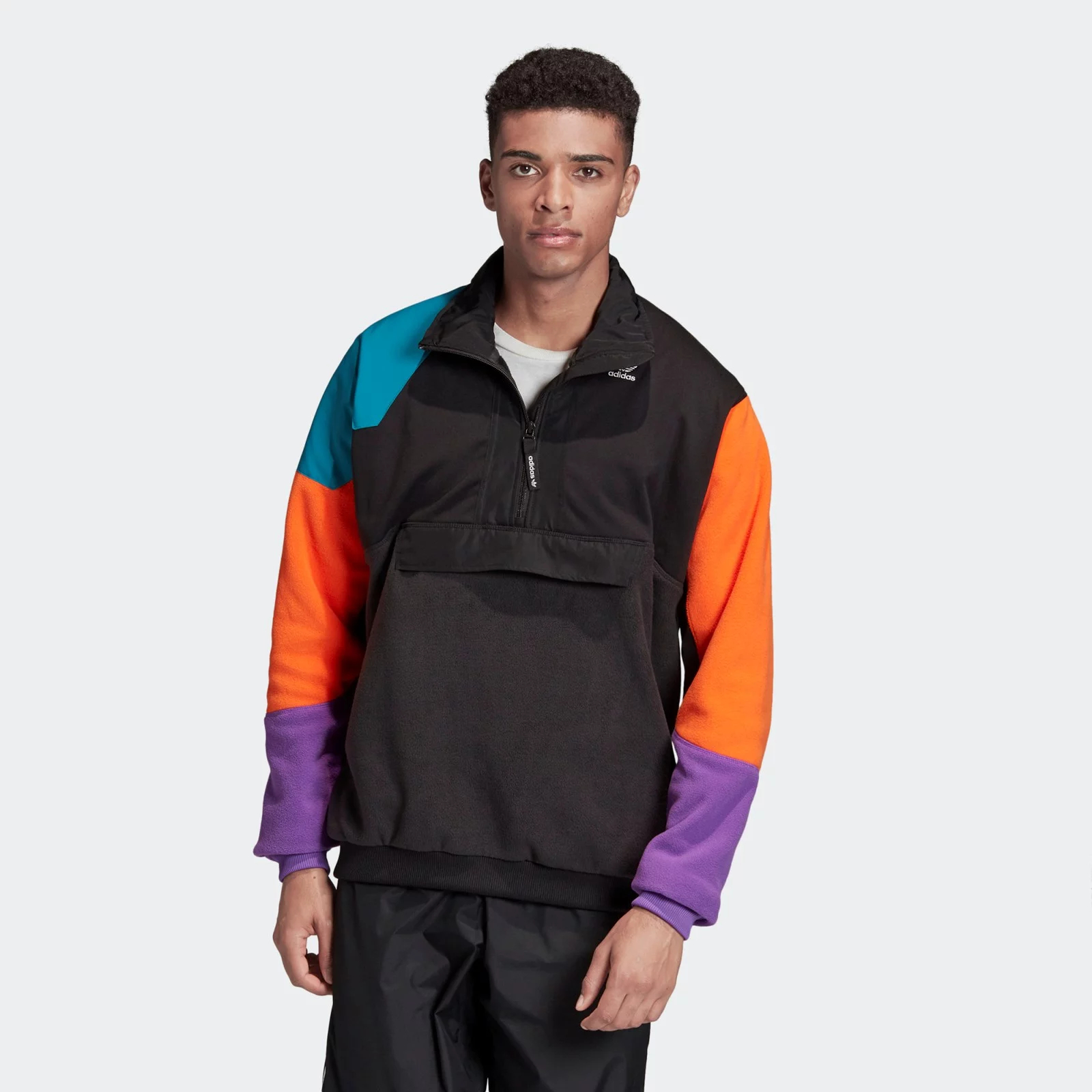 Sweatshirt pour hommes adidas Half Zip Black FM3680 (M) (Multicolored)