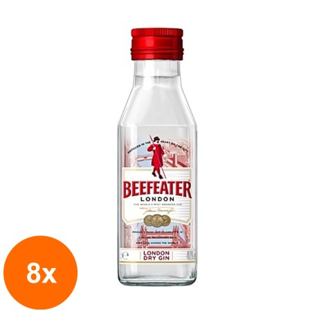 Set 8 x Gin Beefeater London Dry Gin 40%, 50 ml...