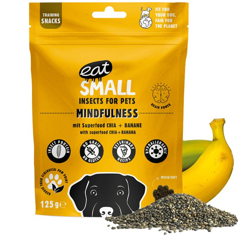 Mănâncă mici tratamente de insecte Mindfulness cu chia și banane 125 g