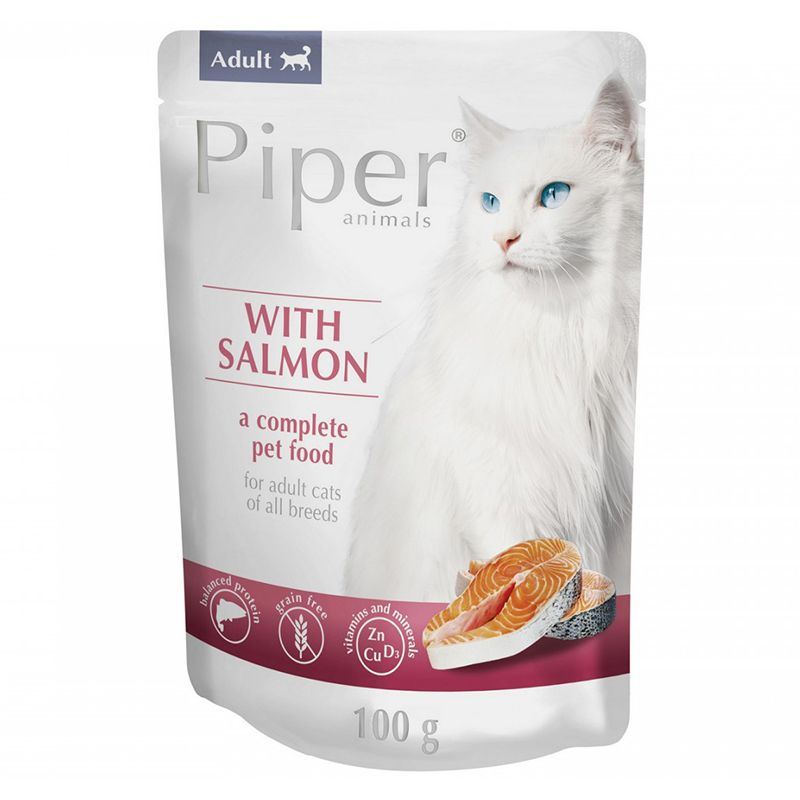Piper Cat Adult pussia ruokaa lohella 100 g